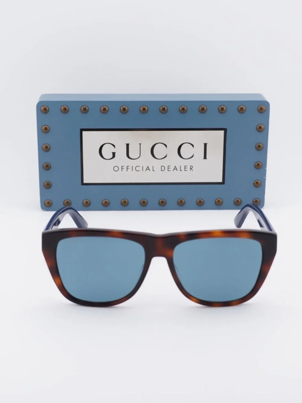 Gucci GG0926S 002 Square Sunglasses - Havana / Blue